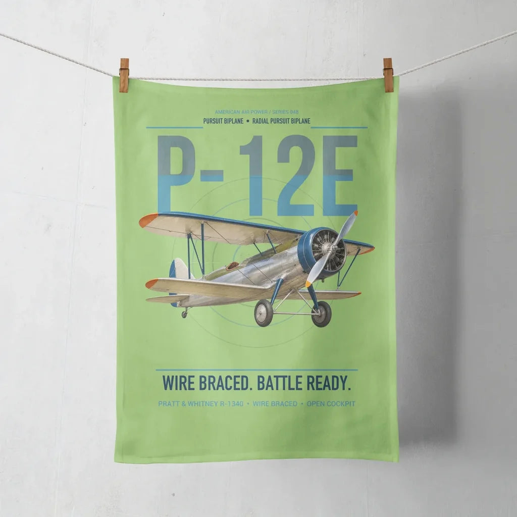 Boeing P-12E design on light green towel