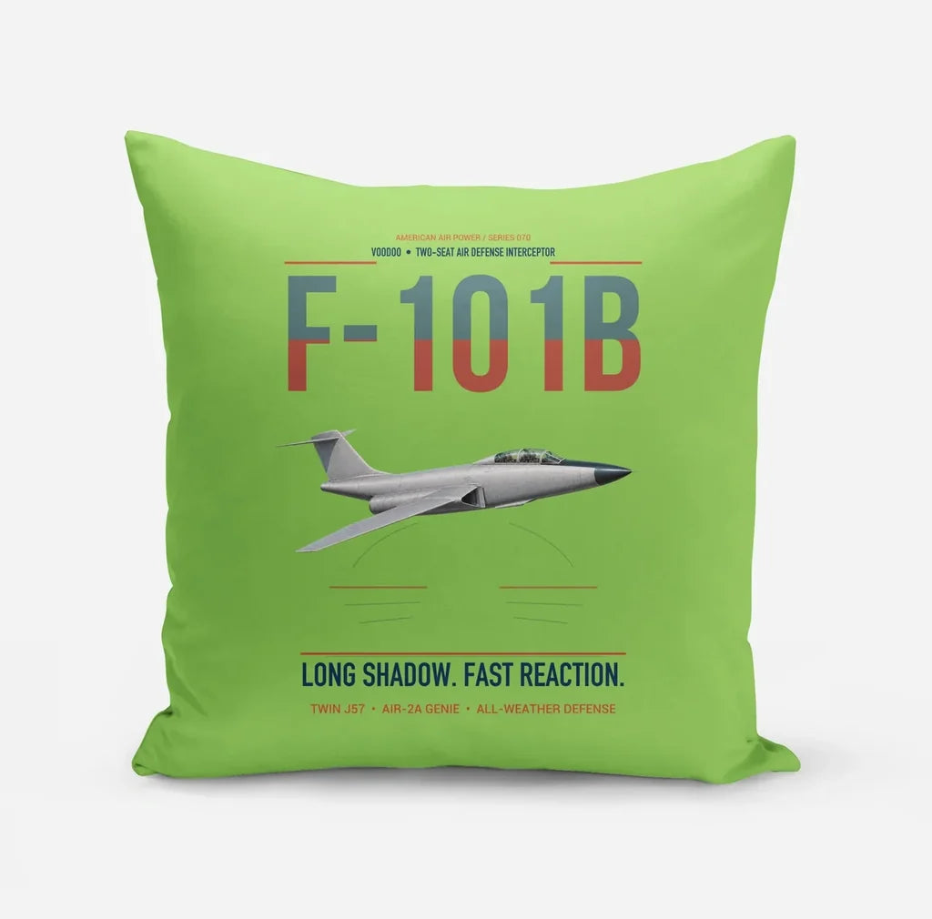 F-101B Voodoo design on light green pillow