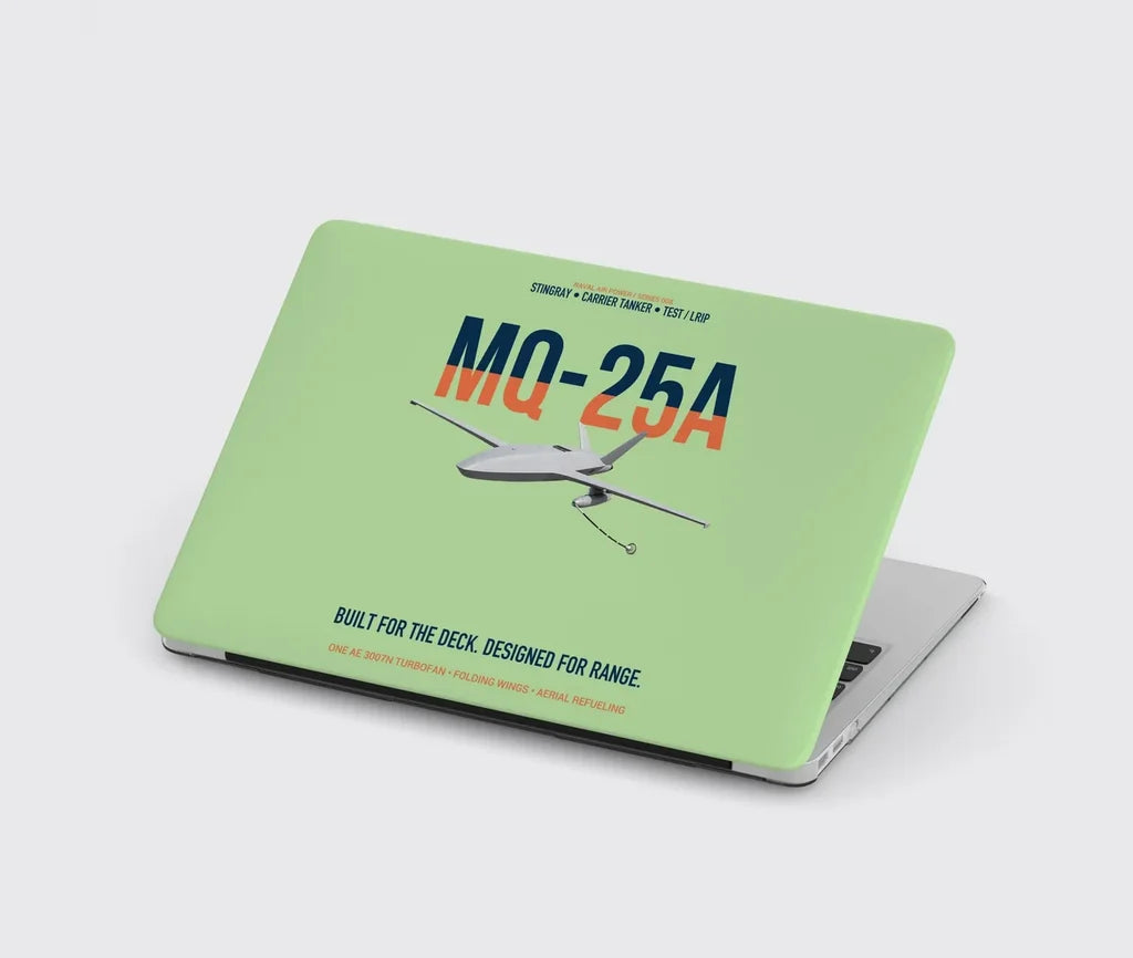 MQ-25A STINGRAY design on light green MacBook case