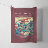 Thumbnail for VINTAGE G4415 - The Gold Assay Run - Designed Towels design on darkred