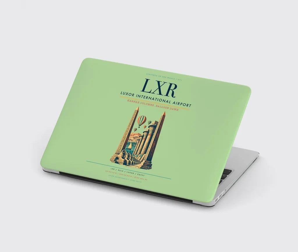 Luxor International Airport (LXR) design on light green MacBook case
