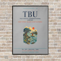 Thumbnail for Fuaʻamotu International Airport TBU vertical canvas print - framed - light gray background