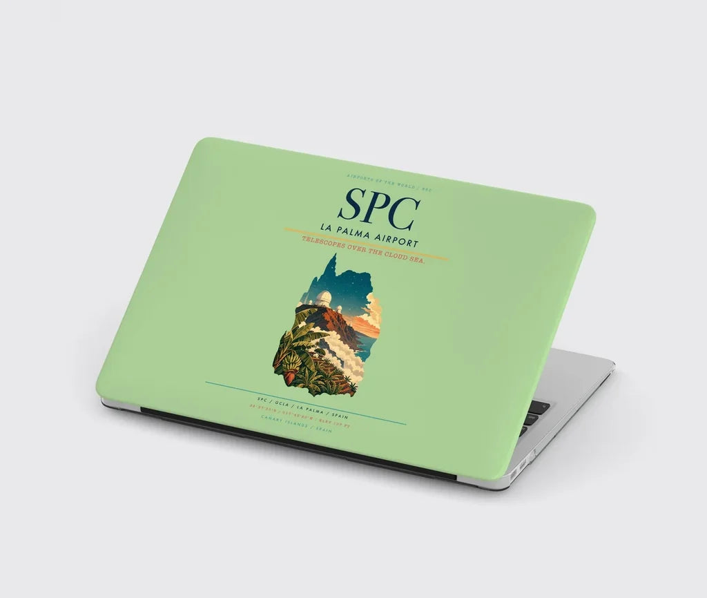 La Palma Airport (SPC) design on light green MacBook case