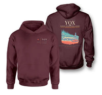 Thumbnail for Gander International Airport (YQX) design on dark red double-side hoodie
