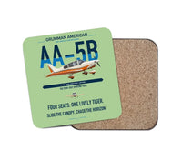 Thumbnail for Grumman American AA-5B Tiger design on light green 1 piece coaster