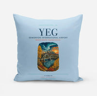 Thumbnail for Edmonton International Airport (YEG) design on light blue pillow