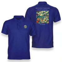 Thumbnail for VINTAGE G4402 - The Coconut Telegraph - Double-Side Polo T-Shirt design on blue