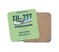 Thumbnail for Fairchild Hiller FH-227B design on light green 1 piece coaster
