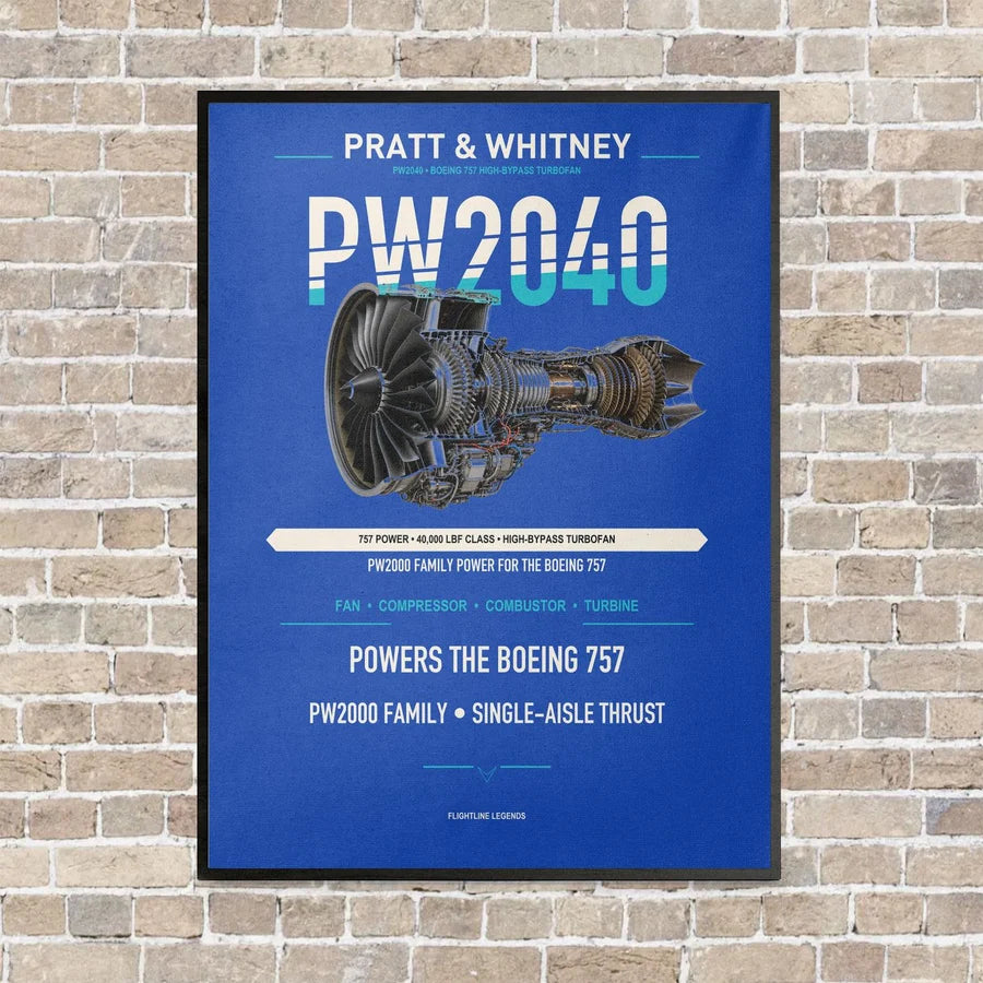 PW2040 vertical canvas print - framed - blue background