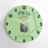 Thumbnail for Portland International Jetport (PWM) design on light green no frame wall clock