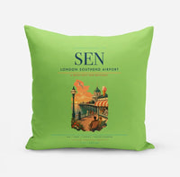 Thumbnail for London Southend Airport (SEN) design on light green pillow