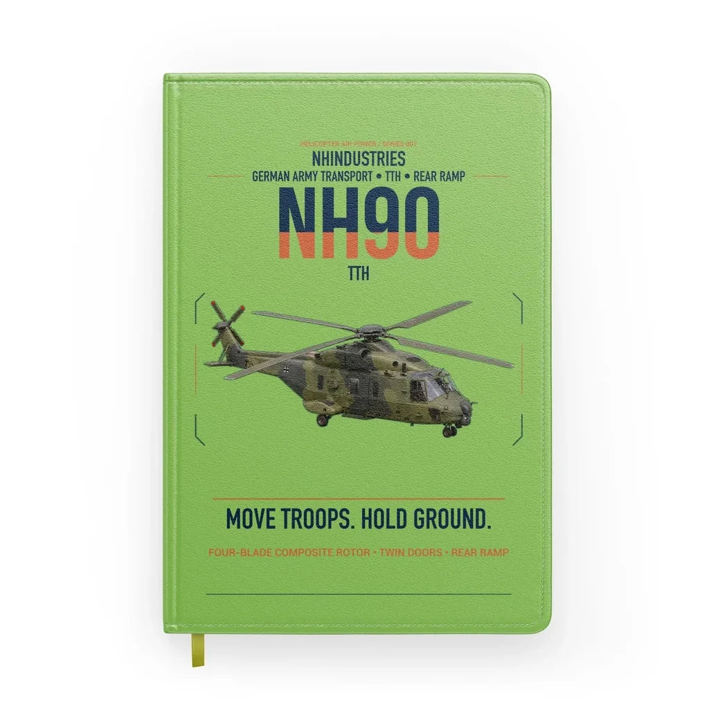 NHIndustries NH90 TTH design on light green notebook