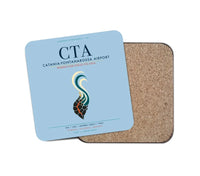 Thumbnail for Catania-Fontanarossa Airport (CTA) design on light blue 1 piece coaster