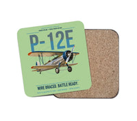 Thumbnail for Boeing P-12E design on light green 1 piece coaster