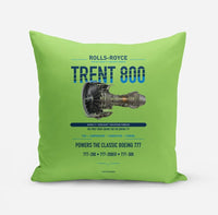 Thumbnail for TRENT 800 design on light green pillow
