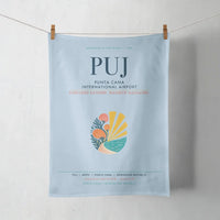 Thumbnail for Punta Cana International Airport (PUJ) design on light blue towel