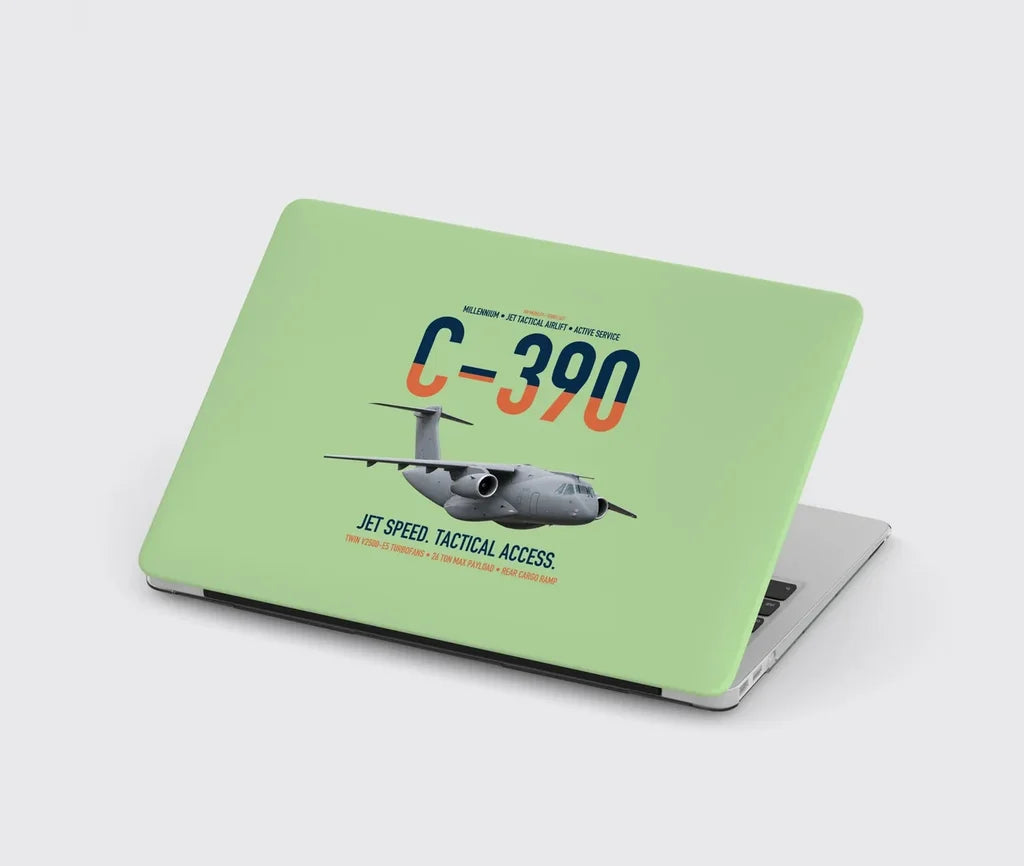 C-390 Millennium design on light green MacBook case