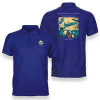 Thumbnail for VINTAGE G4393 - The Storm Chaser's Notebook - Double-Side Polo T-Shirt design on blue