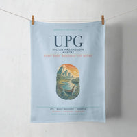 Thumbnail for Sultan Hasanuddin Airport (UPG) design on light blue towel