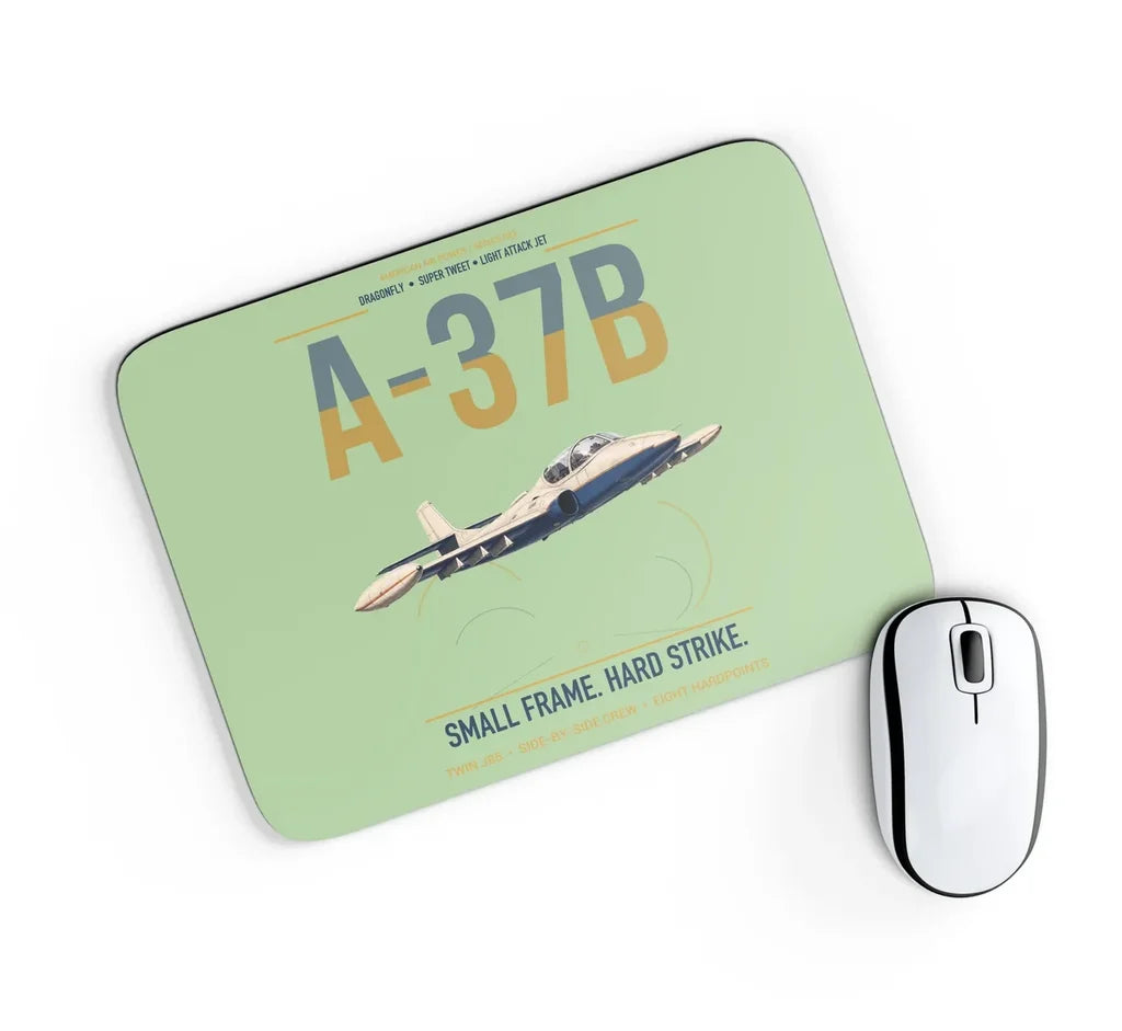 A-37B Dragonfly design on light green rectangle mouse pad
