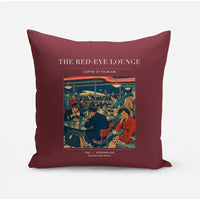 Thumbnail for VINTAGE G4082 - The Red-Eye Lounge - Designed Pillows design on darkred