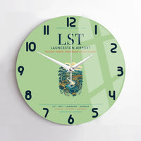 Thumbnail for Launceston Airport (LST) design on light green no frame wall clock