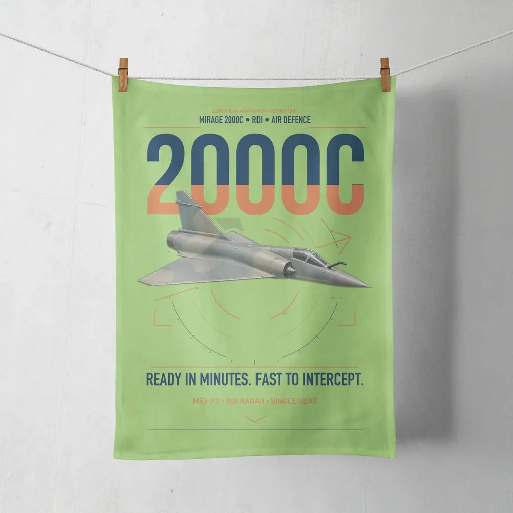 Dassault Mirage 2000C RDI design on light green towel