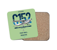 Thumbnail for Cessna 152 design on light green 1 piece coaster