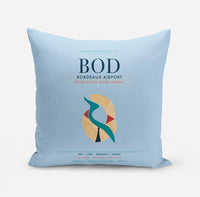 Thumbnail for Bordeaux Airport (BOD) design on light blue pillow