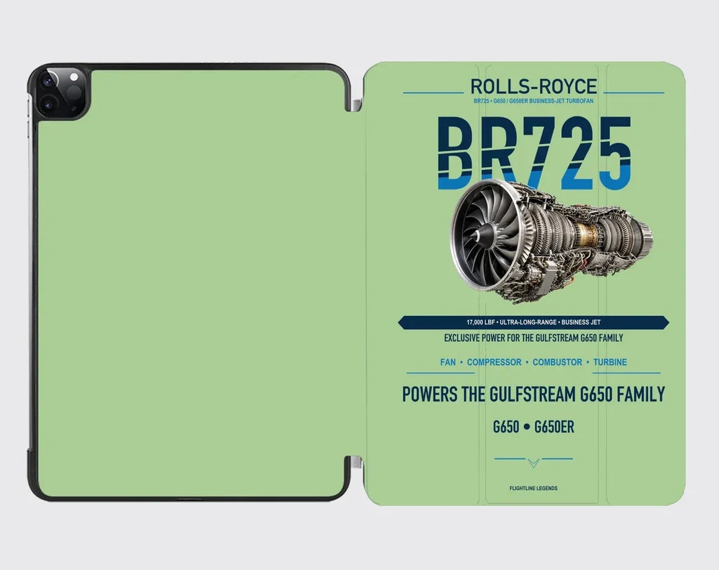 BR725 design on light green ipad tablet case