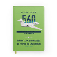 Thumbnail for Cessna Citation 560 - Citation V design on light green notebook