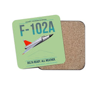 Thumbnail for F-102A Delta Dagger design on light green 1 piece coaster