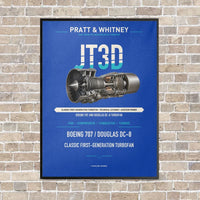 Thumbnail for JT3D vertical canvas print - framed - blue background
