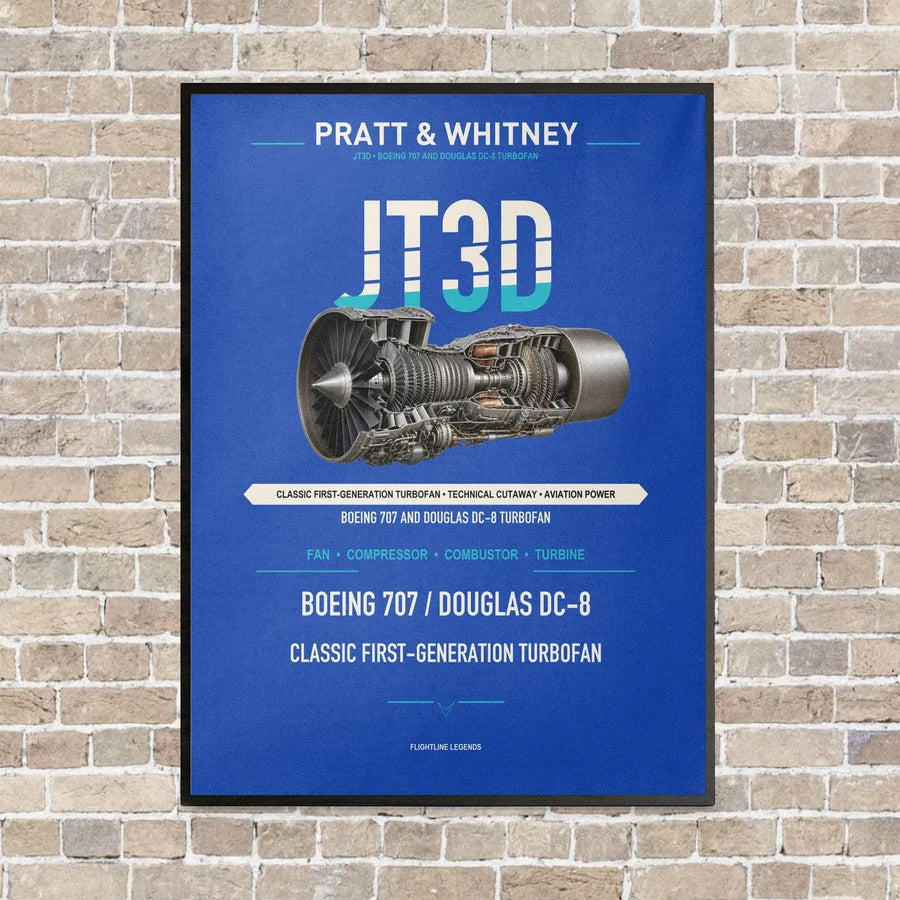 JT3D vertical canvas print - framed - blue background
