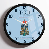 Thumbnail for Podgorica Airport TGD Wall-Clock Framed - Light Blue