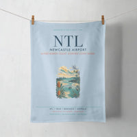 Thumbnail for Newcastle Airport (NTL) design on light blue towel