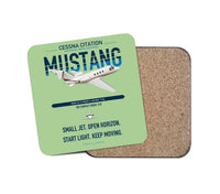 Thumbnail for Cessna Citation Mustang design on light green 1 piece coaster