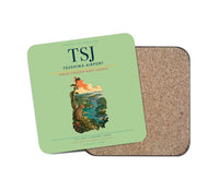 Thumbnail for Tsushima Airport (TSJ) design on light green 1 piece coaster