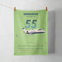 Thumbnail for Bombardier Learjet 55 design on light green towel