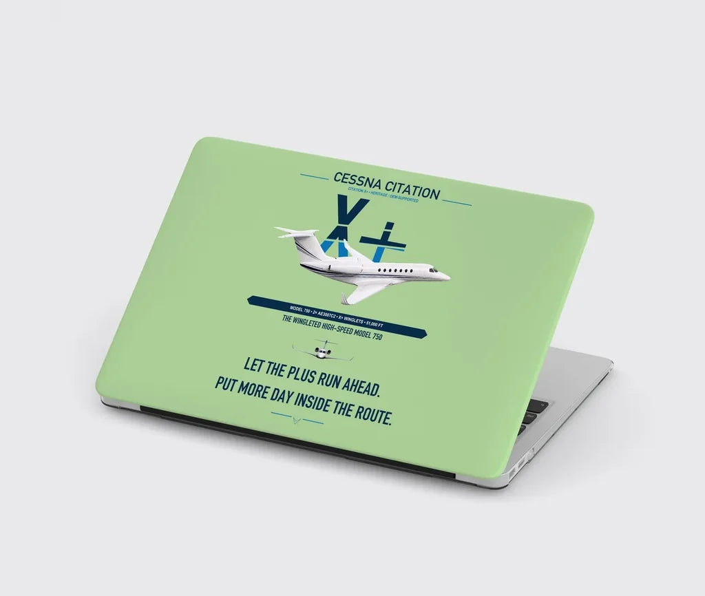 Cessna Citation X+ design on light green MacBook case