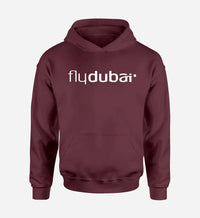 Thumbnail for Flydubai Airlines logo printed on dark red hoodie