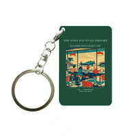 Thumbnail for VINTAGE G4247 - The Soda Fountain Airport - Designed Key Chain design on darkgreen
