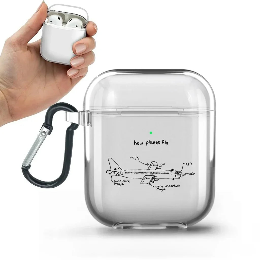 How Planes Fly AirPods transparent case - With Buckle