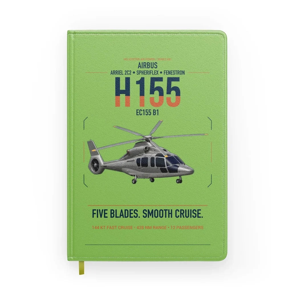 Airbus H155 EC155 B1 design on light green notebook