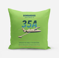 Thumbnail for Bombardier Learjet 35A design on light green pillow