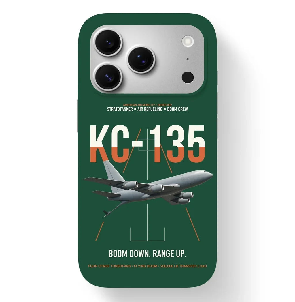 KC-135 STRATOTANKER design on dark green magsafe iphone case, for iPhone 17 Pro