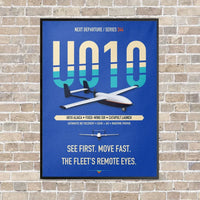 Thumbnail for Airbus U010 Aliaca Fixed-wing vertical canvas print - framed - blue background