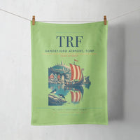 Thumbnail for Sandefjord Airport, Torp (TRF) design on light green towel