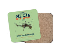 Thumbnail for Sikorsky CH-54A Tarhe design on light green 1 piece coaster