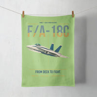 Thumbnail for F-A-18C Hornet design on light green towel